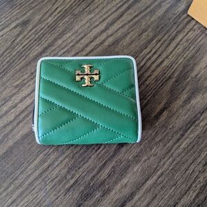 Tory Burch Green Quilted Wallet